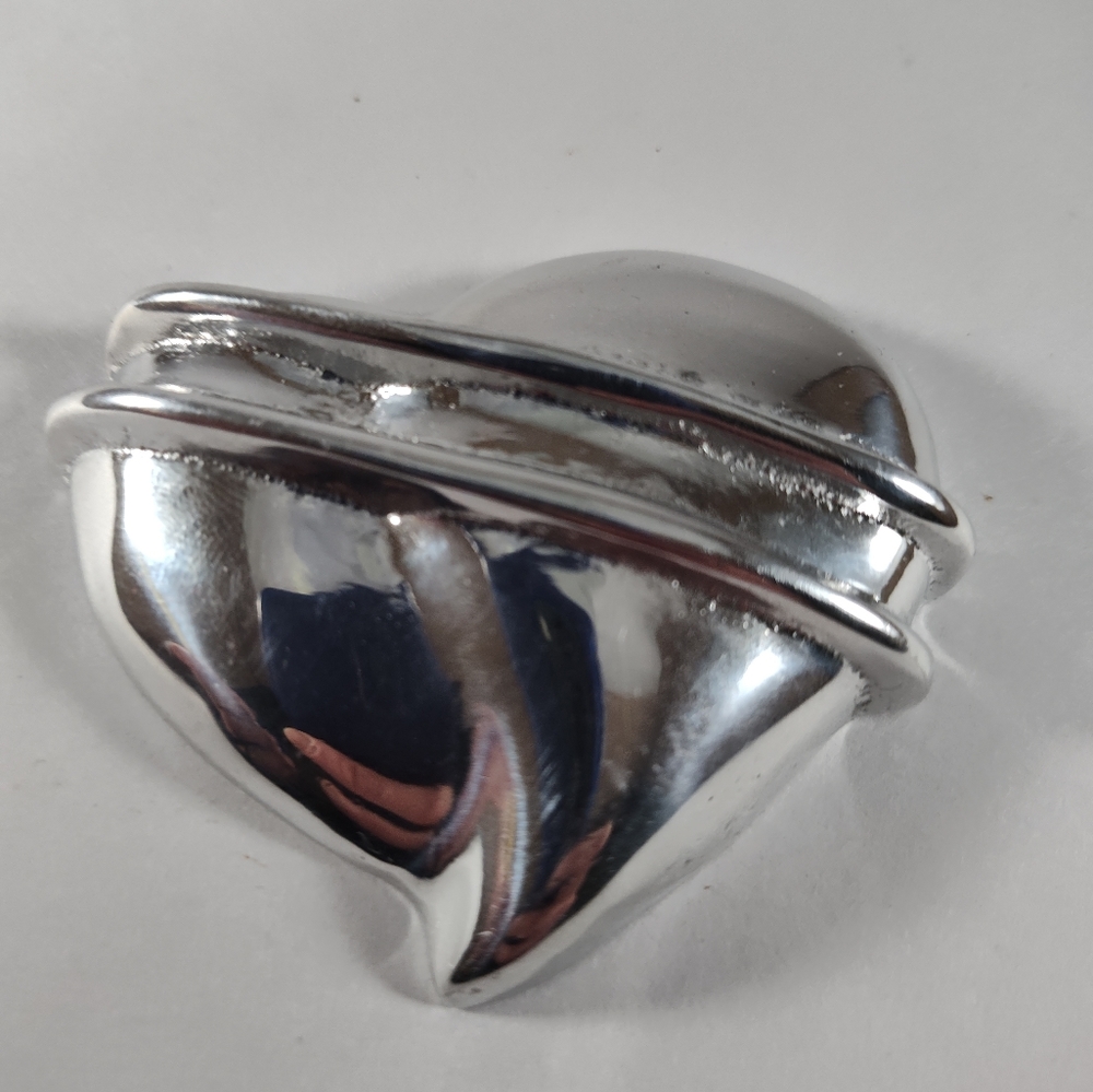 Silver Heart Table Desk Accent Paperweight